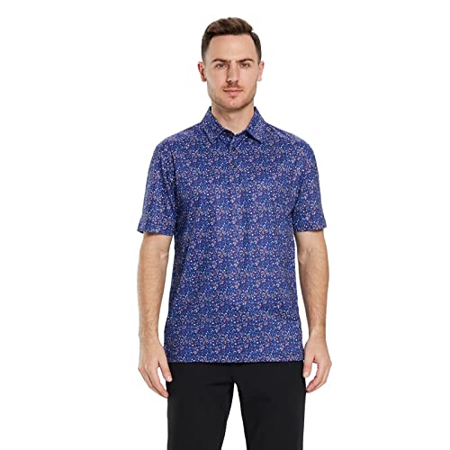 Men's Golf Shirts Dry Fit Short Sleeve Print Performance Moisture Wicking Patterned Polo Shirt For Men #TOP1