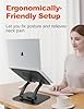 tounee Adjustable Laptop Stand for Desk, Ergonomic Holder with 360° Rotating Base, Portable Aluminum Computer Stand Laptop Riser Compatible with MacBook, Air, Pro, All Laptop 10-16"- Black #2