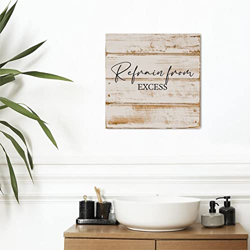 Panneau en bois Refrain from Excess décoration chrétienne 40x40 cm - 6
