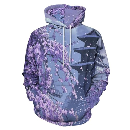 Pull à capuche architecture japonaise 3D sweatshirt manches longues couple