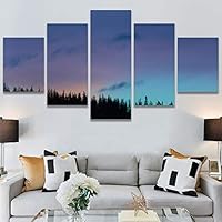 SIGNWIN 5 Panel Canvas Wall Art Setting in The Trees for Home Decorations Ready to Hang - 60