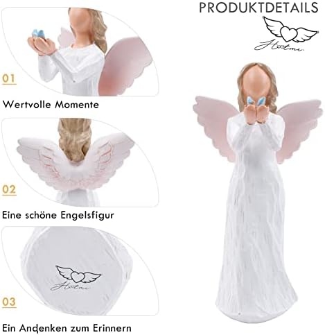 Guardian Angel Figurine Blue Butterfly Collectible Figurine Hand Carved Angel Sculpture Encouragement Gift Angel Statue To Show Love, Friendship, Hope, Peace, Freedom