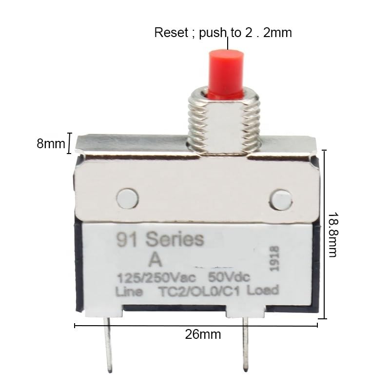 4 PCS 91 series Overload Protector 1A Electrical automatic Circuit