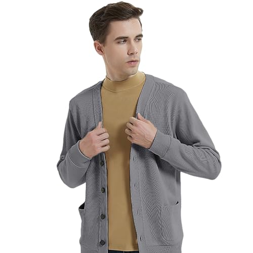 Men Casual Slim Fit Cardigans V-Neck Long Sleeve Button Down with Pockets4