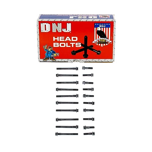 Image of DNJ HGB1144 Engine Cylinder Head Gasket Set with Head Bolt Kit, Complete Repair Set for 1998-2003 Dodge, Jeep B1500, B2500, B3500 5.2L V8 16V OHV 5211cc