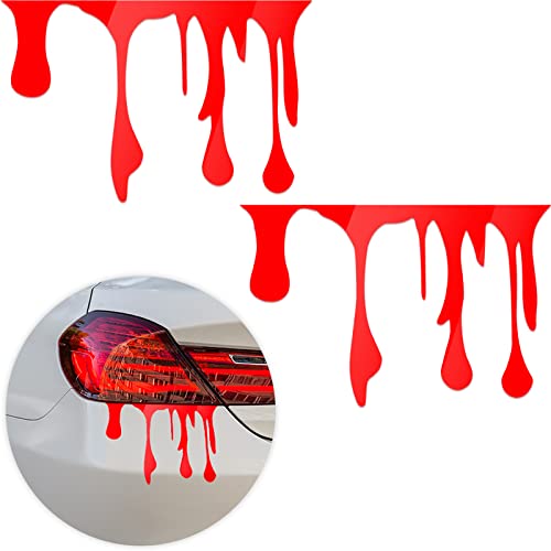 6 Pieces Red Blood Flowing Blood Funny Car Stickers Bloody Horror Funny Decal Car Headlights Window Headlamp Taillight Car Decal Halloween Theme Bleeding Decals For Car Headlights Decoration #TOP24