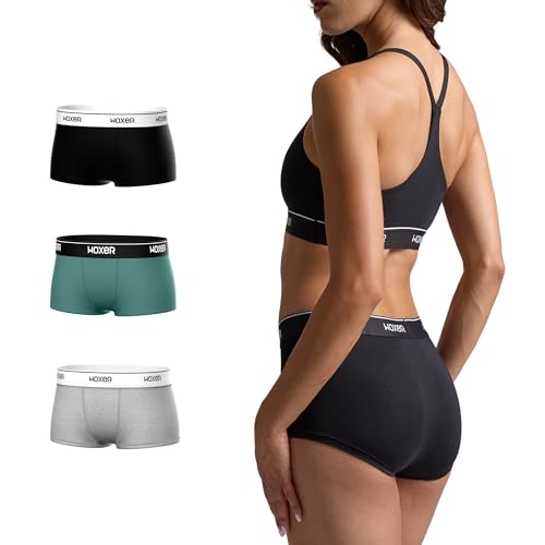 Image of Woxer Womens Boxer Briefs Underwear - Ultra Short Boyshorts Panties, Modal Fabric, Chafe-Free, Boxers for Sleep & Gym