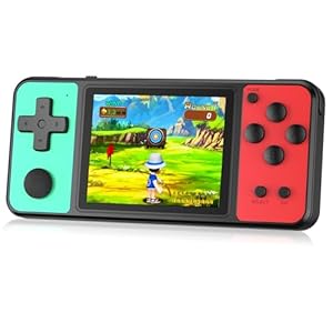 ZHISHAN 32 Bit Handheld Spiele für Kinder Eingebaute 139 Videospiele,3.0“ IPS Bildschirm Wiederaufladbar Arcade Gaming Player,Elektronisches Spielzeug für Jungen Mädchen Grün Rot