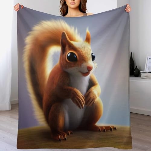 Couverture écureuil contre le froid pour canapé et lit en flannel douce