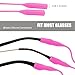 3 Pack Elastic Silicone Eye Glasses Strap, Sports Sunglasses Straps, Reading Eyeglasses Holder/Rope/String/Retainer/Cords/Lanyard around Neck for Men Women Kids (Dark Pink)