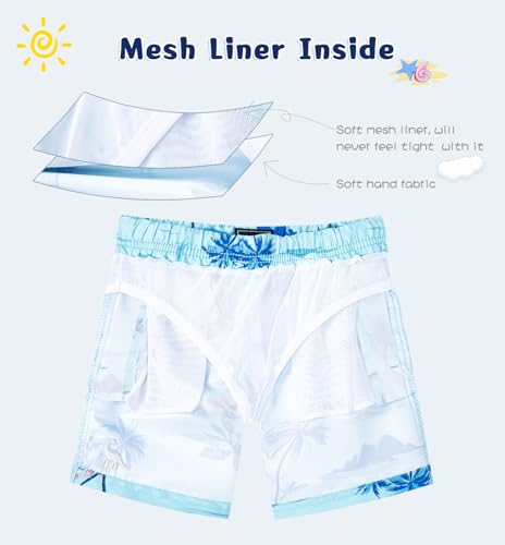 Image of SURF CUZ Surfcuz Little Boys Swim Trunks UPF 50+ Toddler Beach Shorts Swimsuit Kids Quick Dry Swimwear