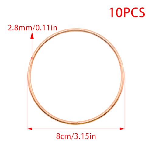 Image of Pocoxll 10 Pcs Metal Floral Hoops, Wreath Macrame Hoop Rings, Metal O Rings | Gold, 3 Inch, Dream Catcher Rings, Wire Wreath Frame Floral Hoop Rings, for Wedding Wreath Decor and DIY Wall Hanging Crafts