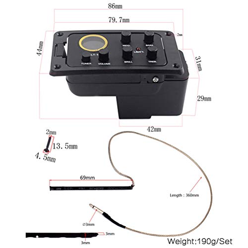 Heallily Guitar Pickup Acoustic Guitar Piezo Pickup Preamp 4 Band Eq Equalizer Tuner System Acoustic Pickup #TOP3