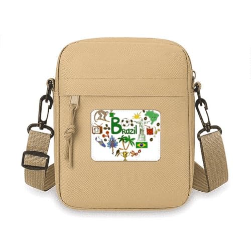 Mini sac à bandoulière Brésil Love Heart, affichez votre amour pour les paysages brésiliens