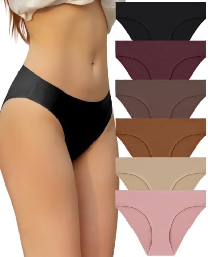 FINETOO 6er Pack Unterhosen Damen Seamless Slips Nahtlo Hipster Unsichtbare Unterhose Sexy Unterwäsche Bequem Dessous Frauen Panties Bikini Mehrpack XS-2XL