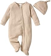 Verve Jelly Newborn Baby Girl Boy Footie Romper Solid Color One Piece Jumpsuit Long Sleeve Bodysu...