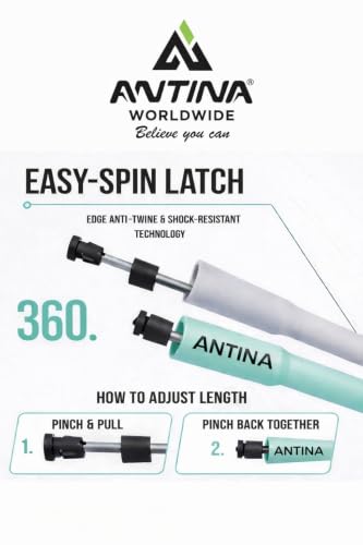 Image of Worldwide Adjustable Skipping Rope for Men & Women Speed Jump Rope for Exercise, Gym, Sports & Fitness(CYAN /GREY)