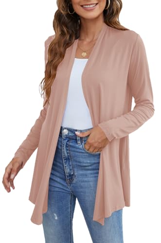 Image of Ladlop Women's Lightweight Open Front Cardigans Long Sleeve Casual Soft Drape Fall Cardigan