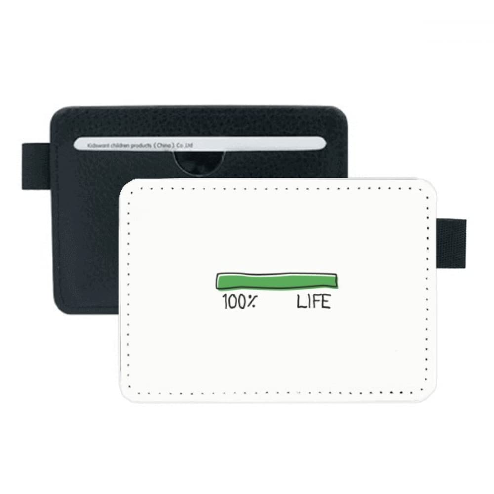 life energy progress bar hundred percent longevity elderly Pocket Leather Wallet Card Holder