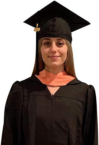 Cappe Diem Master Graduation Deluxe Hood (Nursing, Social Work, Theology, MBA, M.Ed, M.Sc.) Apricot Salmon Peacock (Salmon-Royal Blue/Gold) - 1