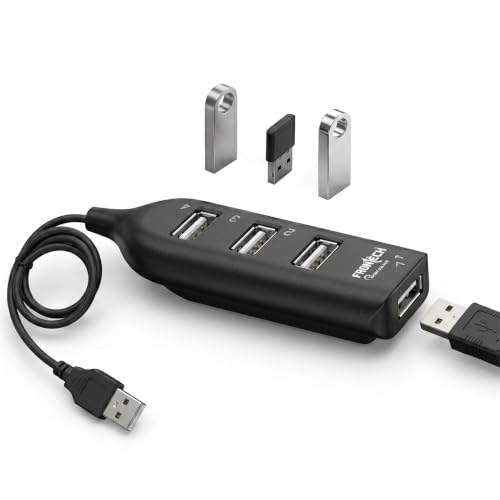 Image of Frontech 4 Port USB Hub, USB 2.0 Splitter Hub with 480 Mbps High-Speed Data Transfer, Plug & Play, 1 Meter Cable, 1 Year Warranty (NC-0085)
