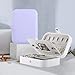 Small Jewelry Box-Mini Jewelry case Double Layer Travel Jewelry Organizer for Women,Anti tarnish jewelry box for Rings Earrings Necklace,Gifts for Girls (white)