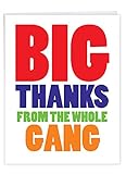 NobleWorks - Big Thanks From The Gang - Friend, Boss Gratitude Thank You Card with Envelope (Extra Large 8.5 x 11 Inch) J6887TYG-US