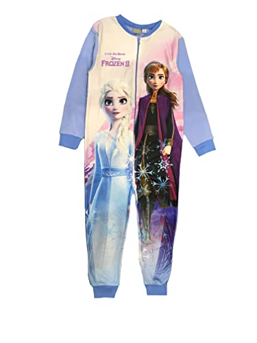 Disney Frozen 2 Kids All in One Girls Childrens Fleece Onesie Sleepsuit Pyjamas Lilac Age 5/6 Years