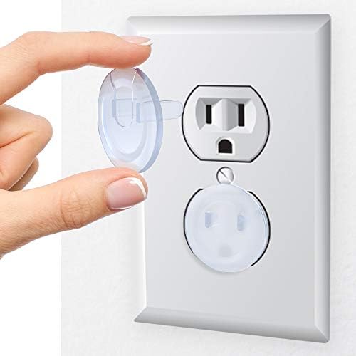 Outlet Plug Covers (32 Pack) Clear Child Proof Electrical Protector Safety Caps Jool Baby