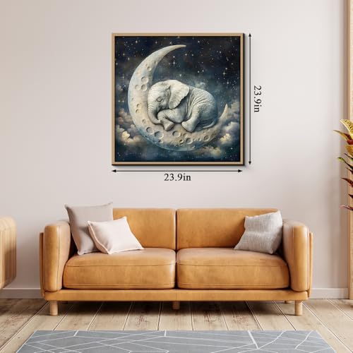 Elephant Moon Puzzles for Adults 1000 Piezas, Rompecabezas Vintage de Elefantes Durmiendo, Rompecabezas Desafiante de Animales del Espacio Fantástico miniatura 4