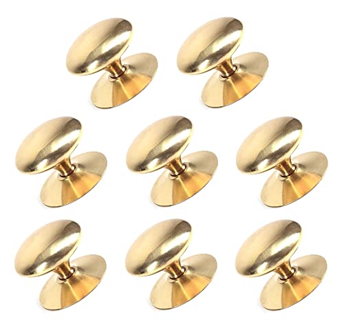 TERF® 25mm Traditional Victorian Polished Brass Cabinet Door Knobs 25mm Chest Drawer Cupboard Kitchen Wardrobe Door Pull Handle Knobs with Fixing Screw for Use Home and Office