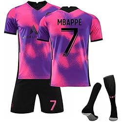 PSG Equipacion Futbol Niño 21/22 Rosa Camiseta PSG Niño, Equipacion PSG Niño, Sport Camiseta, Pantalones Cortos y Calcetines, Camisetas de Futbol