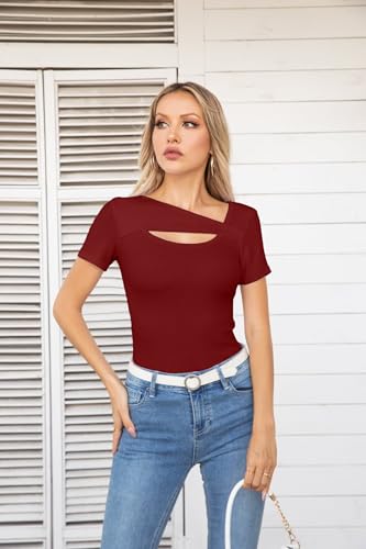 VICHYIE Womens Fashion Fall Clothes One Piece Cutout Tops Long Sleeve Ribbed Slim Fitted Shirts Tee Tshirts - Image 7