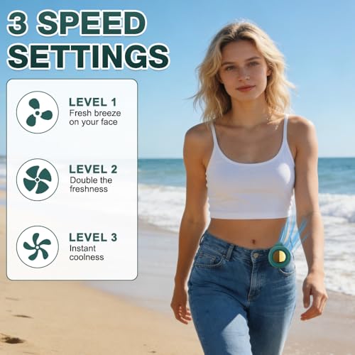 Ventilador portátil recargable de clip tipo mini para cintura 7