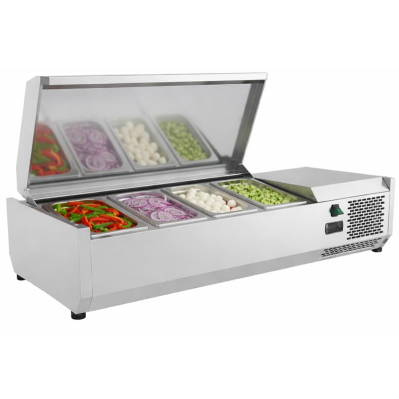 Générique Saladette Réfrigérée à Ingrédients Inox 1200 mm - 3 GN 1/3 + 1 GN 1/2