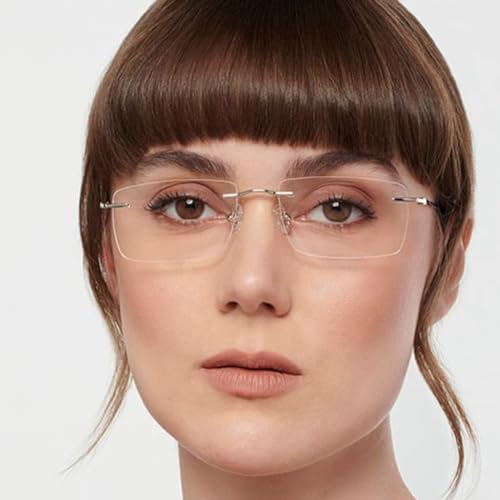 Image of Redex Rimless Rectangel Bifocal Reading Glasses Anti Glare Protection For Unisex Power Available 0.50 0.75 1.00 1.25 1.50 1.75 2.00 2.25 2.50 2.75 3.00