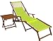 Sedia a Sdraio Color Pistacchio con braccioli, poggia Piedi, Cuscino, tavolino 10-306FTKH