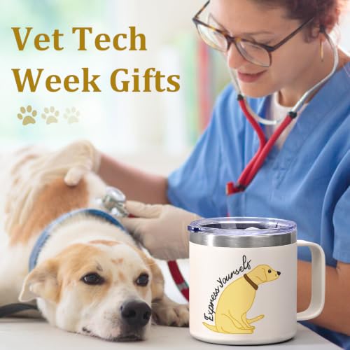 Lifecapido Vet Tech Gifts, Vet Tech Week Gifts, Express Yourself Dog 14oz Insulated Coffee Mug, Veterinarian Birthday Christmas Gift for Women Vet Veterinarian Assiant Pet Lover - Image 3
