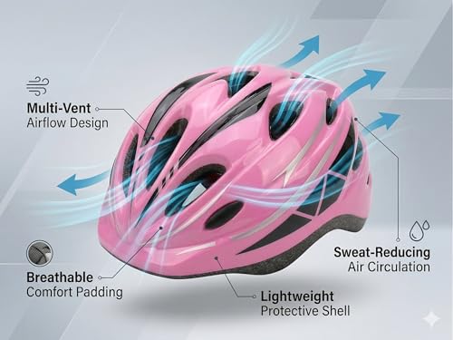 Image of JERN 7 Pieces Kids Children Plastic Roller Skating Bicycle Cycling Scooter Helmet Knee Elbow Pad Wrist Guard Set (Pink)