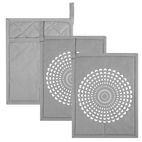 RED LMLDETA Pot Holders Set of 3 Silicone Printing Non Slip Heat Resistant