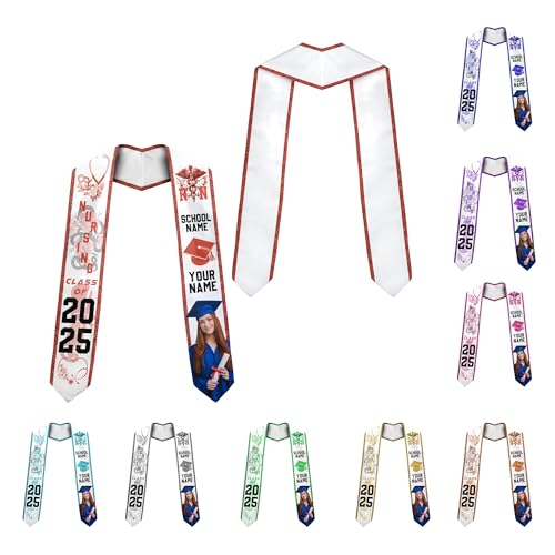 Customized Nursing Graduation Stole/Sash, RN Nurse Stole Graduate 2025, Class of 2025 With Medical Logo Gs 1