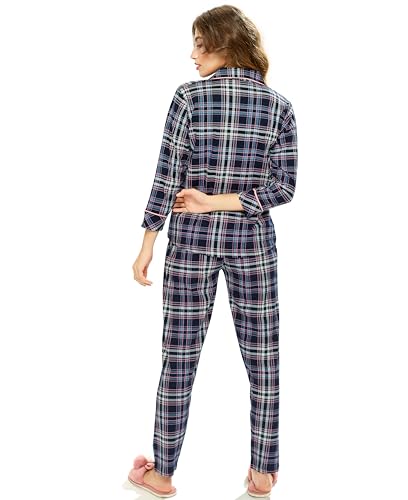 Image of LOTIK Women's Cotton Chax Print Front Open Night Suit Set