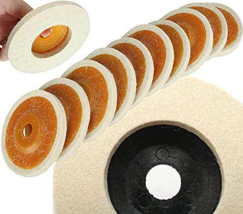 Image of DIY Crafts 2 Kits, Soft Black Pad + 1x Paste, Wool Felt Polishing Wheel Disc Kit Polish Steel Metal Marble, Glass Ceramic For Angle Grinder 1x Polishing Buffin (2 Kits, Soft Black Pad + 1x Paste)