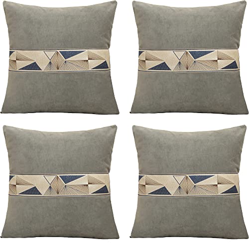 Tennove Chenille Kissenbezüge 4er Set Moderne Luxusnähte Weich 45 × 45 cm Zierkissenbezüge Dekorative Quadratische Kissenhülle Dekokissenbezug Beschützer für Couch Bett Sofa Stuhl Heimdekoration Cover