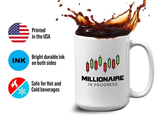 Bubble Hugs Stock Trader Coffee Mug 15oz White - Millionaire in Progress - Trading Inspirational Day Trader Stock Market Brokers Market Digital CurrencyÖ - Image 6