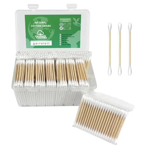 1000 ct (2000 Tips) Bamboo Cotton Swabs - Biodegradable Double Tips Cotton Buds - Natural Organic Cotton Swabs - Pure Cotton Buds For Ear Beauty & Personal Care