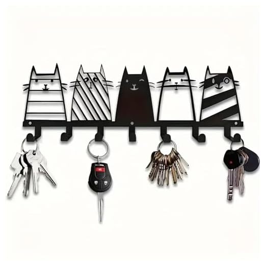 Key Holder for Wall Hooks Organizer Hanger 10 Hooks Key Rack Wall Mounted with Screws and Anchors, Sweet Home Wall Metal Decor for Entryway Front Door Kitchen Hallway Office Garage Mudroom