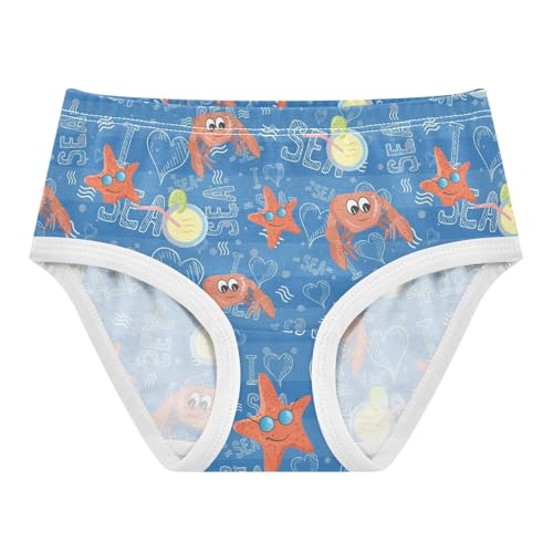 Little Girl Underwear Toddler Panties Kids Undies Crab Sea Star Soft Cotton Briefs 2T-8Y