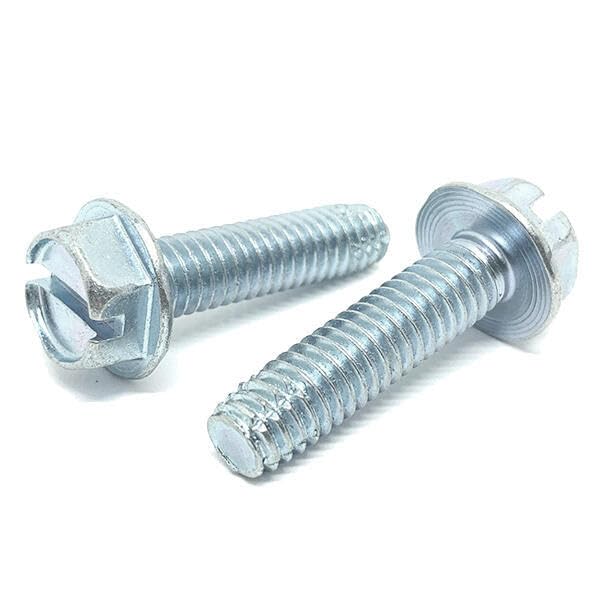 (150 Pieces) #10-32x3/8 Slotted Hex Washer Head Type F Thread Cutting Bolts Screws UNF Fine Full Threads Zinc Clear