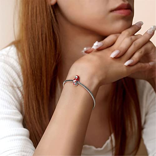 Image of GNOCE Embraces Heart Gemstone Bead Charms 925 Sterling Silver Rabbit Horse Triceratops Snake Monkey Cat Platypus Sloth Bear Pig Yak Ghost Matryoshka Doll Jewelry Gift for Women